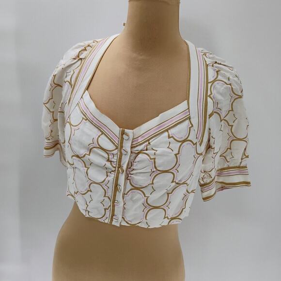 Suncoo Paris White Cropped blouse new with tags lutece blouse - Picture 7 of 15